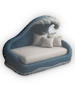Ocean Wave Lounger Plush Cushion Coastal Design - Shaped Pillow - $865.49 MXN+