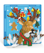 Christmas Reindeer Animal 3D Wall Art Micro Mini Building Blocks Set, Un... - $26.46