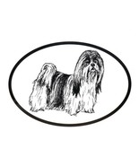 Lhasa Apso Decal - Dog Breed Oval Vinyl Black &amp; White Window Sticker - £2.87 GBP