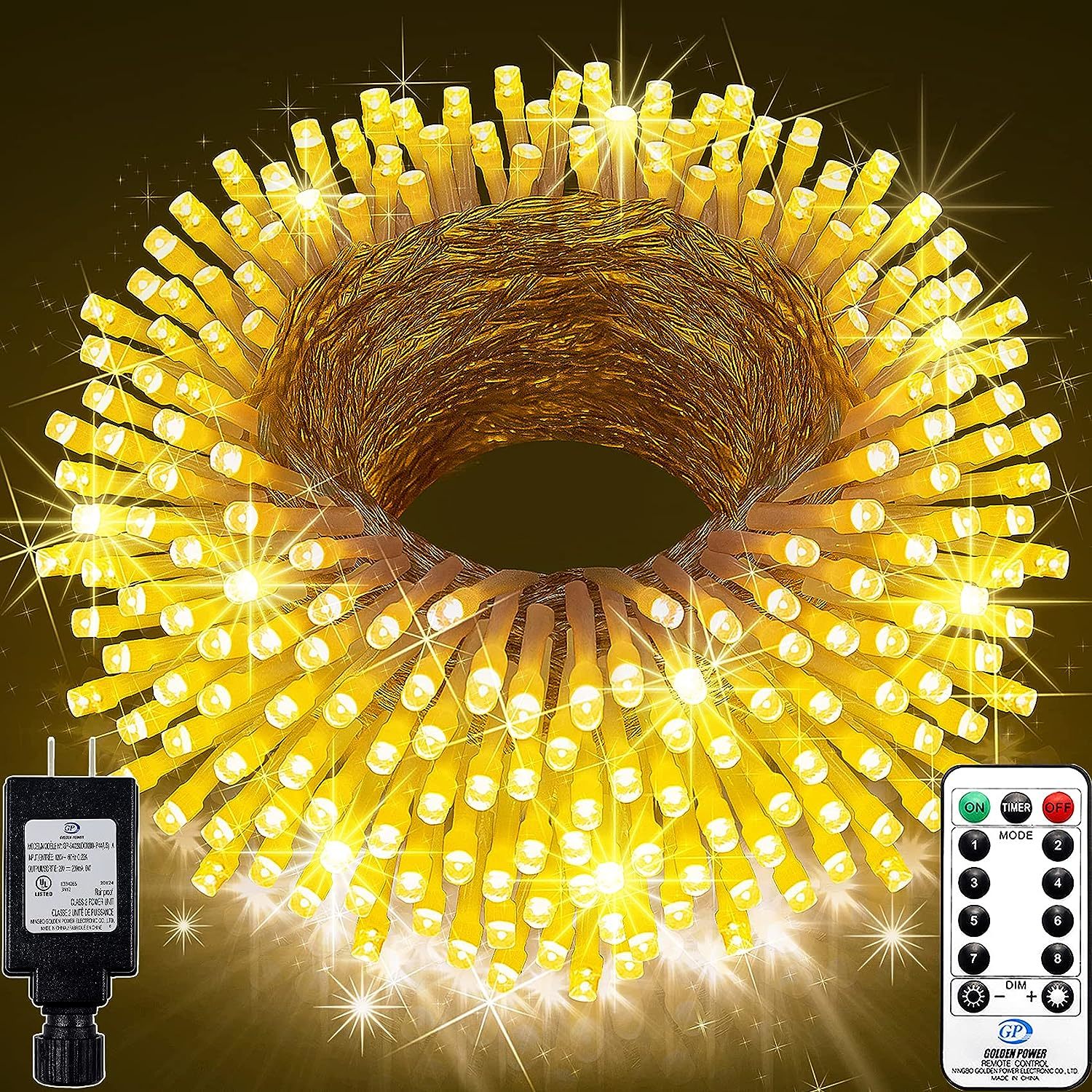 KNONEW 403ft 1000 LED String Lights Outdoor Christmas Lights 8 Modes & Timer Fai