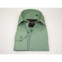 Mens Shirt Hankie CASILA Turkey Cotton Blend Long Sleeves 501770-07 Solid Green image 5