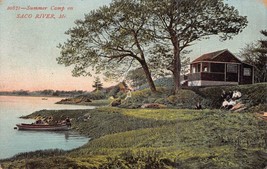Maine~Summer Camp On Saco RIVER~1909 Postmark Springvale Me Postcard - £6.55 GBP