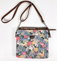 Rosetti Handbag Crossbody Shoulder Bag BLUE Floral Cottage Rose Faux Lea... - $24.74