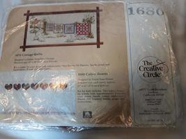 Vintage The Creative Circle Vintage Cross Stitch Kit #1680 Calico Hearts Towel K - £23.44 GBP