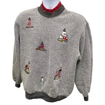 Vintage 90&#39;s Bon Worth Lighthouse Nautical Crewneck Mens Large  - $28.49