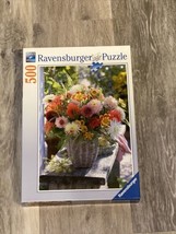 2013 Ravensburger Puzzle 500 Pcs BEAUTIFUL FLOWERS DAHLIAS #14343 - £10.03 GBP