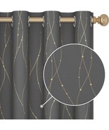 Deconovo Grey Blackout Curtains 72 Inch Length For Bedroom - Gold, 2 Pan... - £30.18 GBP