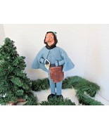 BYERS CHOICE CAROLERS 1993 LETTER CARRIER POSTMAN WITH POUCH SIGNED 12.7... - $29.65