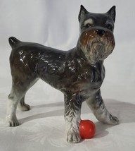 Goebel Schnauzer With Ball 4&quot; x 4&quot; Figure Figurine Dog - $70.00
