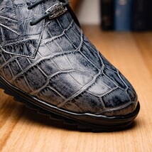Genuine alligator sneaker Shoes Unique rustic finish Vulcan Rustic Gray image 9