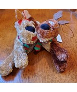 Hallmark Rodney and Rhonda Kissing Reindeer Ornaments Plush Magnetic Chr... - £15.94 GBP