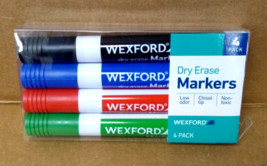 4 Pack - Wexford Dry Erase Markers Color Set (Black, Blue, Red, Green) - £5.47 GBP