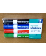 4 Pack - Wexford Dry Erase Markers Color Set (Black, Blue, Red, Green) - $9.53 CAD
