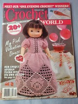 Crochet World Magazine February 1990 Doll Clothes Afghans Sweaters etc - £6.17 GBP