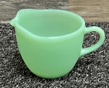 Fire-King Jane Ray Ribbed 3&quot; Jadeite Coffee Creamer  ~ Green Glass - $14.50