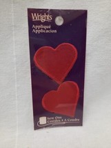Pair of Wrights Sew On 1.75&quot; Red Heart Appliques ~NIP - £3.90 GBP