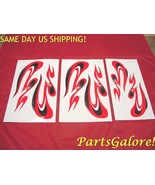 Decal / Sticker Set, 6pc Red &amp; Black Flame, 50-125cc ATV Motorcycle Dirt... - €10,99 EUR