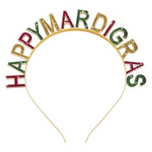 Mardi Gras Headbands Glitter HAPPY MARDI GRAS Letter Hairband Carnival Masquerad - £19.79 GBP
