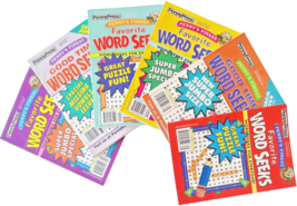 NEW Lot 6 Penny Press Dell Penny&#39;s Finest Favorite &amp; Good Time Word Search Books - £15.08 GBP