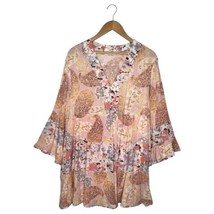 Entro Dress Womens 1X Paisley V Neck Bell Sleeves Boho Peasant Boutique ... - £19.74 GBP