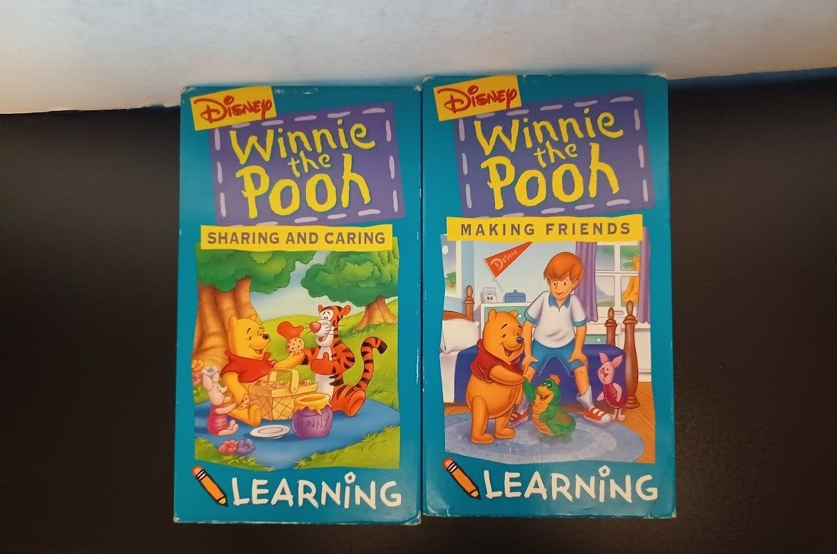 Primary image for Disney Winnie the Pooh Learning Making Friends Sharing & Caring 2 VHS Tapes 1994