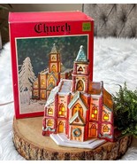 Holiday Magic Porcelain Church Cathedral Steeple Lighted Christmas Villa... - $366.26 MXN