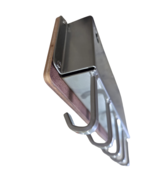7 in. Hook Rack with Storage and 5 Satin Nickel Hooks Wall Mounted Organ... - $23.40 CAD