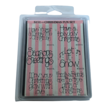 DOTS Rubber Stamp Set Christmas Fun Words Seasons Greetings Let It Snow Jolly - £11.79 GBP