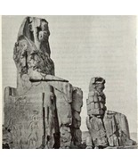 1942 Egypt Amenhotep III Colossi Historical Print Antique Ephemera 8 x 5  - $399.44 MXN
