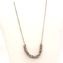 Fossil Silver Tone Collar Length Chain with Multi Color Rhinestones - READ - $19.79