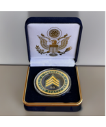 U.S. Army Sergeant E-5 Rank Challenge Coin With Blue Velvet Case. Perfec... - $24.00
