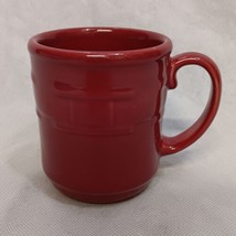 Longaberger Pottery Coffee Mug Paprika Red Woven Traditions 4&quot; Tall - £14.29 GBP
