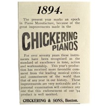 Chickering Pianos 1894 Advertisement Victorian Musical Instrument 1 ADBN1ss - £9.99 GBP