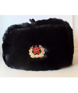 Authentic Russian Ushanka Military Hat Black Soviet Army Badge Size L ( ... - $49.04 CAD