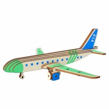 Passenger Airplane Model Kit - Wooden Laser-Cut 3D Puzzle (27 Pcs) - £16.71 GBP