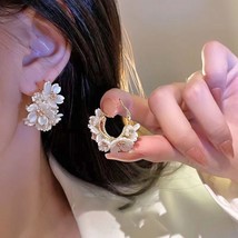 korea Light  Flower Splicing  Ear For Women Tempeen Exquisite Earring Tendy Fema - £45.01 GBP