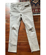 american eagle jegging size 8 washed distressed Khaki cropped - $34.33 CAD