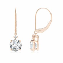 ANGARA Lab-Grown Diamond Solitaire Dangle Earrings in 14K Gold (6.5mm, 2 Ct) - £2,081.45 GBP
