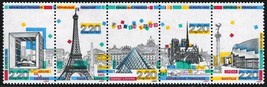 FRANCE 1989 Amazing Very Fine MNH Stamps Strip Scott # 2147-2151 CV 5.00 $ - £4.07 GBP