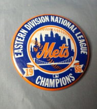 1986 New York Mets Eastern Division National League Champions Button Variation - £9.24 GBP