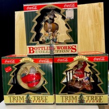 1996 Coca-Cola Trim-a-Tree/Bottling Works Collection Santa Ornaments Lot... - $43.07