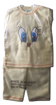 Vintage Kids Tweety Bird Face Fleece Pajama Set Top Pants Sz 3T Stretch ... - $34.99