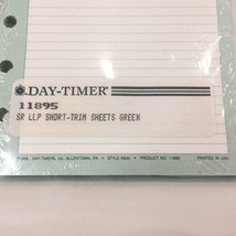 New 1989 Day-Timer Refill Subject Sheets 6 Hole Lined Green 6.25&quot; Journa... - $12.76