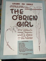 Learn To Smile, The O&#39;Brien Girl Cohan Harbach Mandel Hirsch sheet music - £2.89 GBP