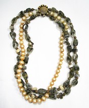 Estate Signed Scaasi Triple Strand Beaded Necklace C1940 - £21.99 GBP