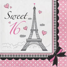 Party In Paris Sweet 16 Lunch Napkins - $2.99