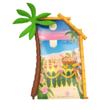 Vintage 1990 Barbie Hawaiian Ice Party Replacement # 7163 Cardboard Background R - £15.18 GBP