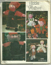 Vintage Little Vogue Pattern 1546 Soft 16&quot; Doll &amp; Clothing Christmas, Judaica UC - £10.13 GBP