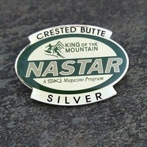 Crested Butte Silver Nastar Magazine Mountain Ski Lapel Hat Pin Vintage Colorado - £8.64 GBP