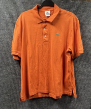 Lacoste Devanlay Polo Shirt Mens 6 (XL) Orange Crocodile Cotton Short Sl... - $25.49